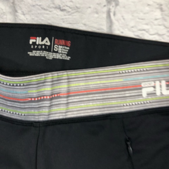 Fila Sport Running leggings crop Pants. Performance Size Small black stretch - Picture 3 of 11